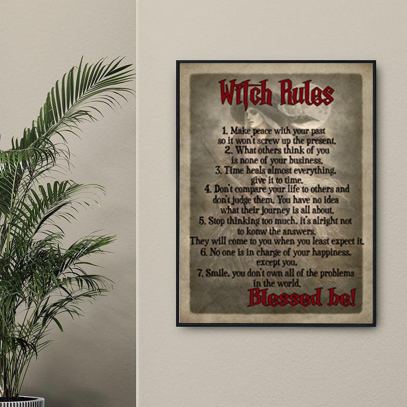 Witch Rules Poster Halloween Poster-MoonChildWorld