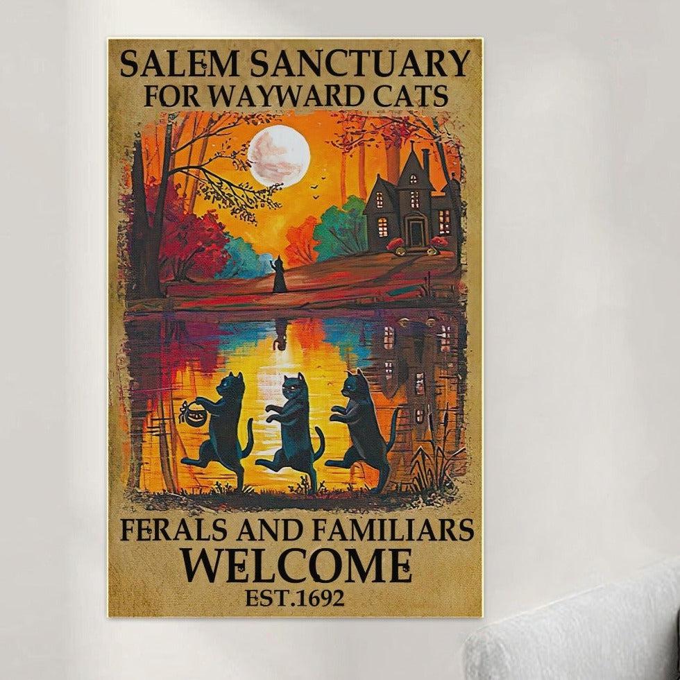 Black cat witch Poster Halloween Poster-MoonChildWorld