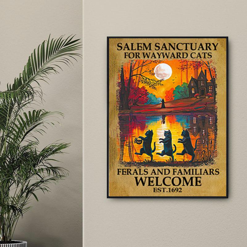 Black cat witch Poster Halloween Poster-MoonChildWorld