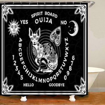 Witchy Black Magic Palmistry Hand Ouija Board Shower Curtain Set