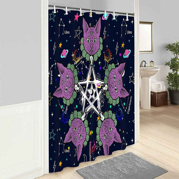 Cat Tarot Divination Witch Shower Curtain
