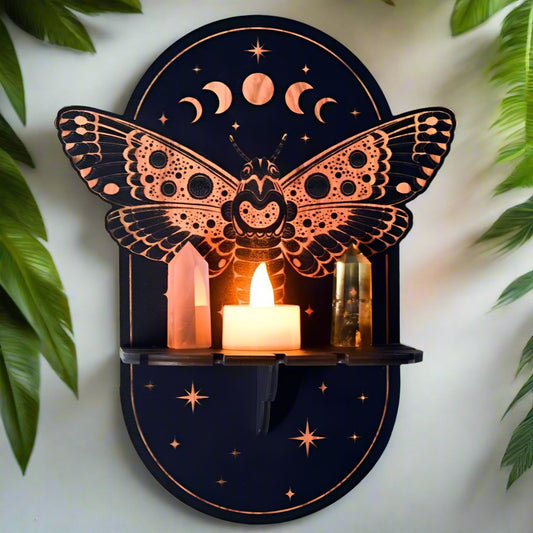 Moon phase Crystal Shelf Witch Shelf-MoonChildWorld