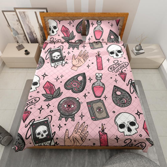 Pastel Gothic quilt bedding set-MoonChildWorld