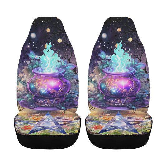 Pentagram Cauldron Witch Car Seat Covers-MoonChildWorld