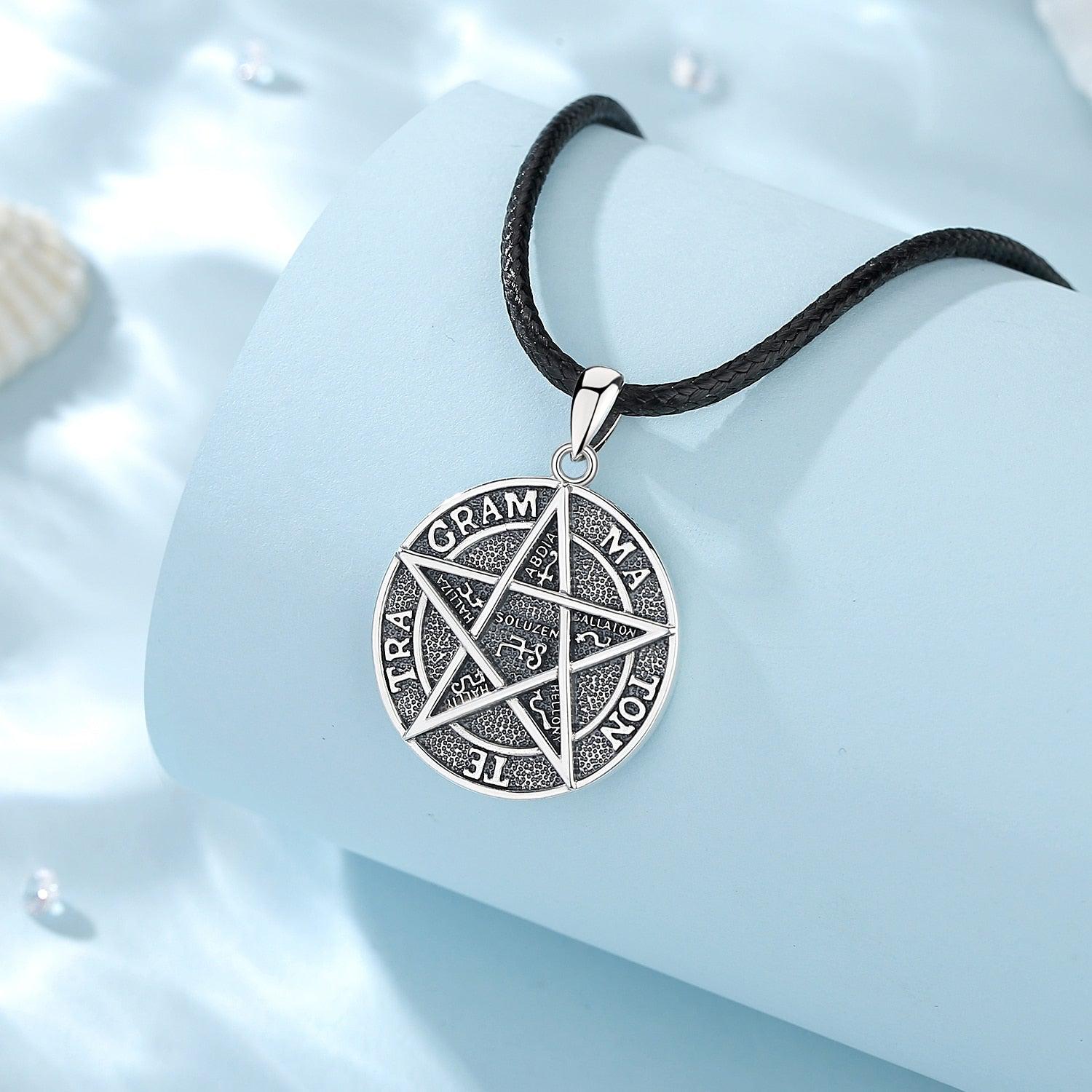 Sterling Silver Pentacle Necklace Wiccan Jewelry-MoonChildWorld
