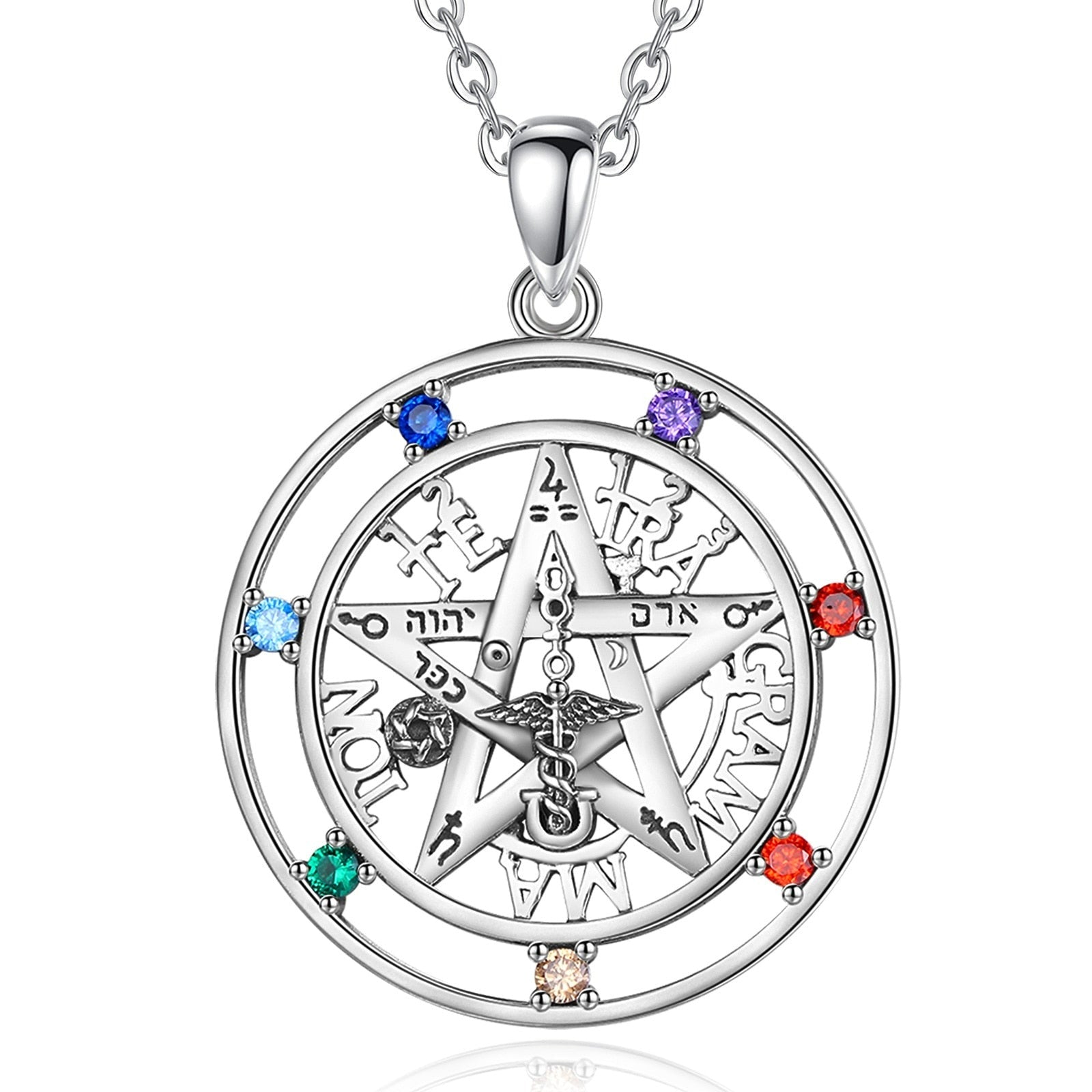 Sterling Silver Pentacle Necklace Wiccan Jewelry-MoonChildWorld