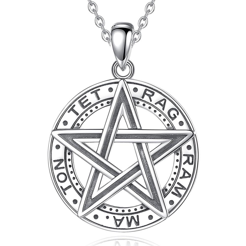 Sterling Silver Pentacle Necklace Wiccan Jewelry-MoonChildWorld