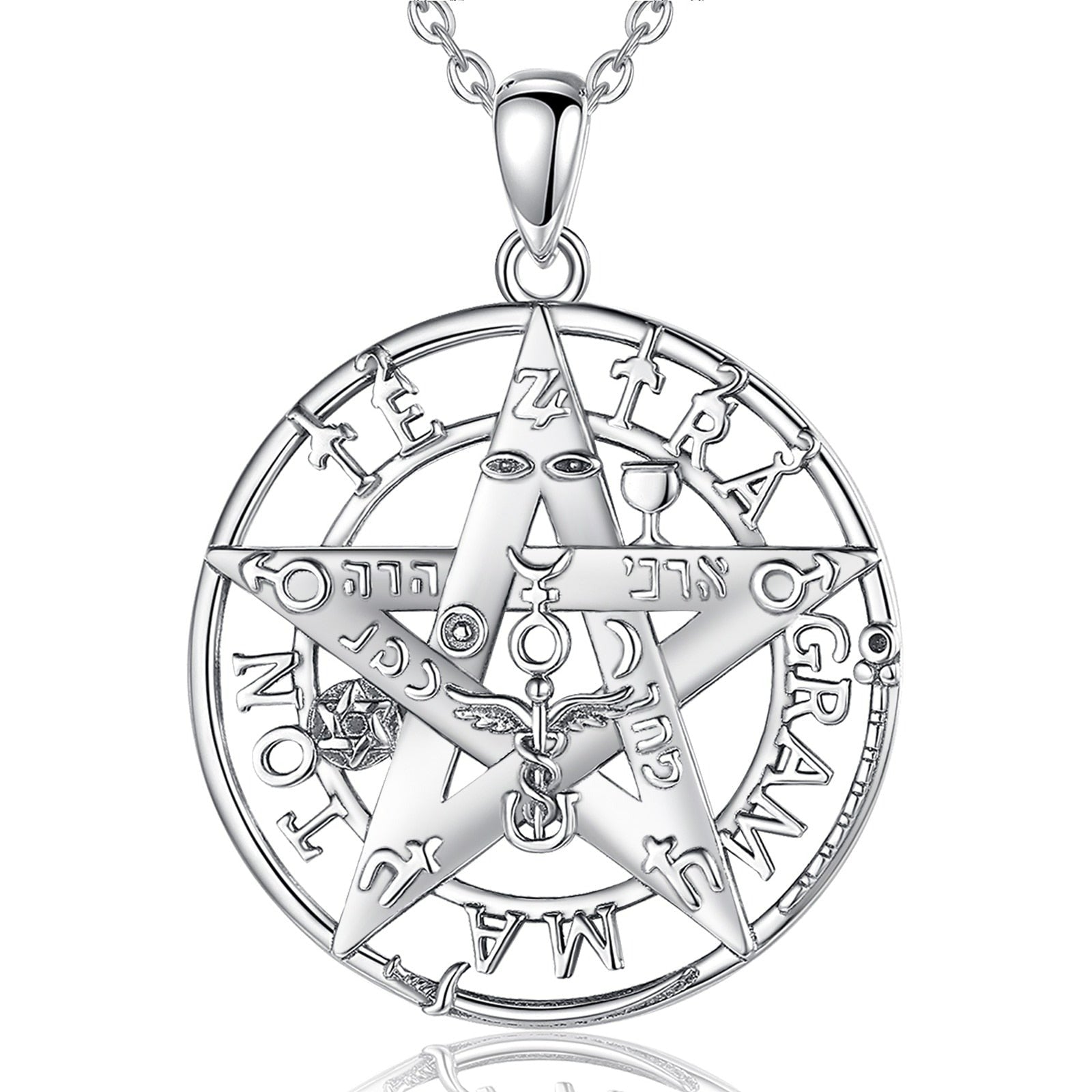 Sterling Silver Pentacle Necklace Wiccan Jewelry-MoonChildWorld