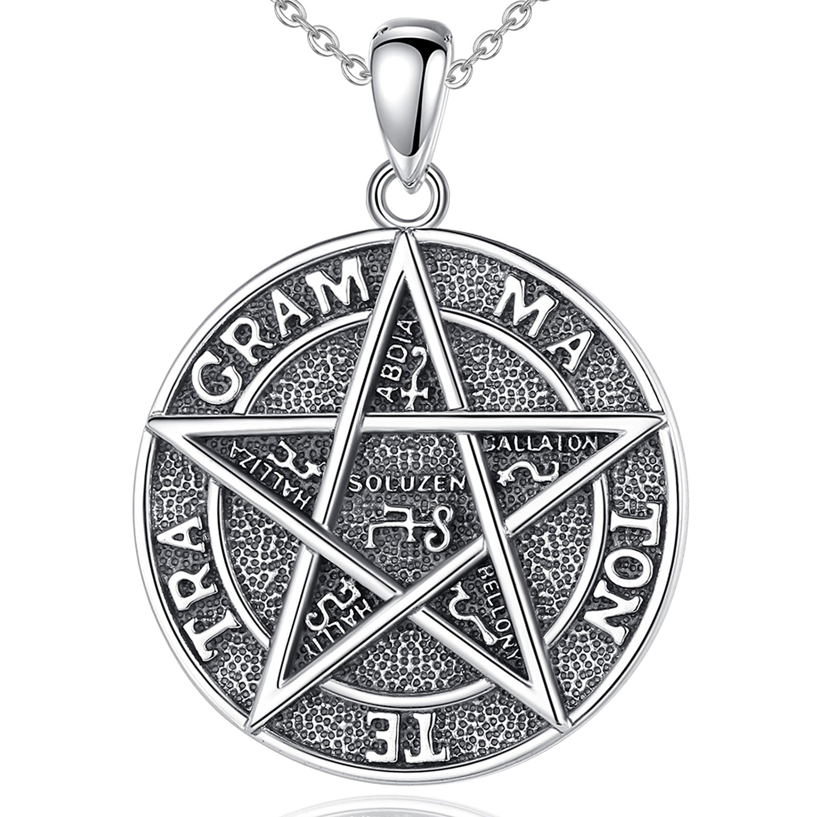 Sterling Silver Pentacle Necklace Wiccan Jewelry-MoonChildWorld