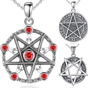 Sterling Silver Pentacle Necklace Wiccan Jewelry-MoonChildWorld