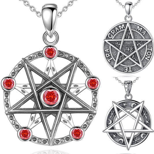 Sterling Silver Pentacle Necklace Wiccan Jewelry-MoonChildWorld