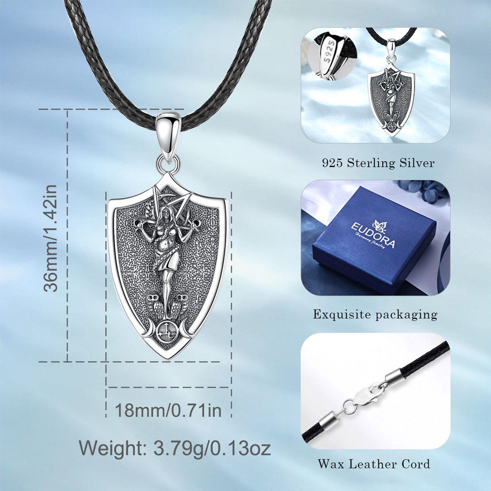 Lilith Amulet Necklace Triple Moon Goddess Necklace-MoonChildWorld