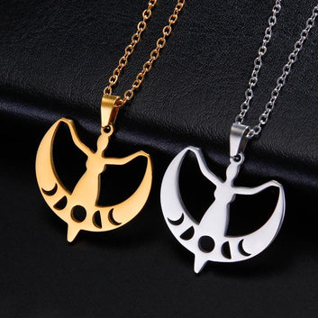 Moon Phase Triple Moon Goddess Necklace Pagan Wiccan Jewelry-MoonChildWorld