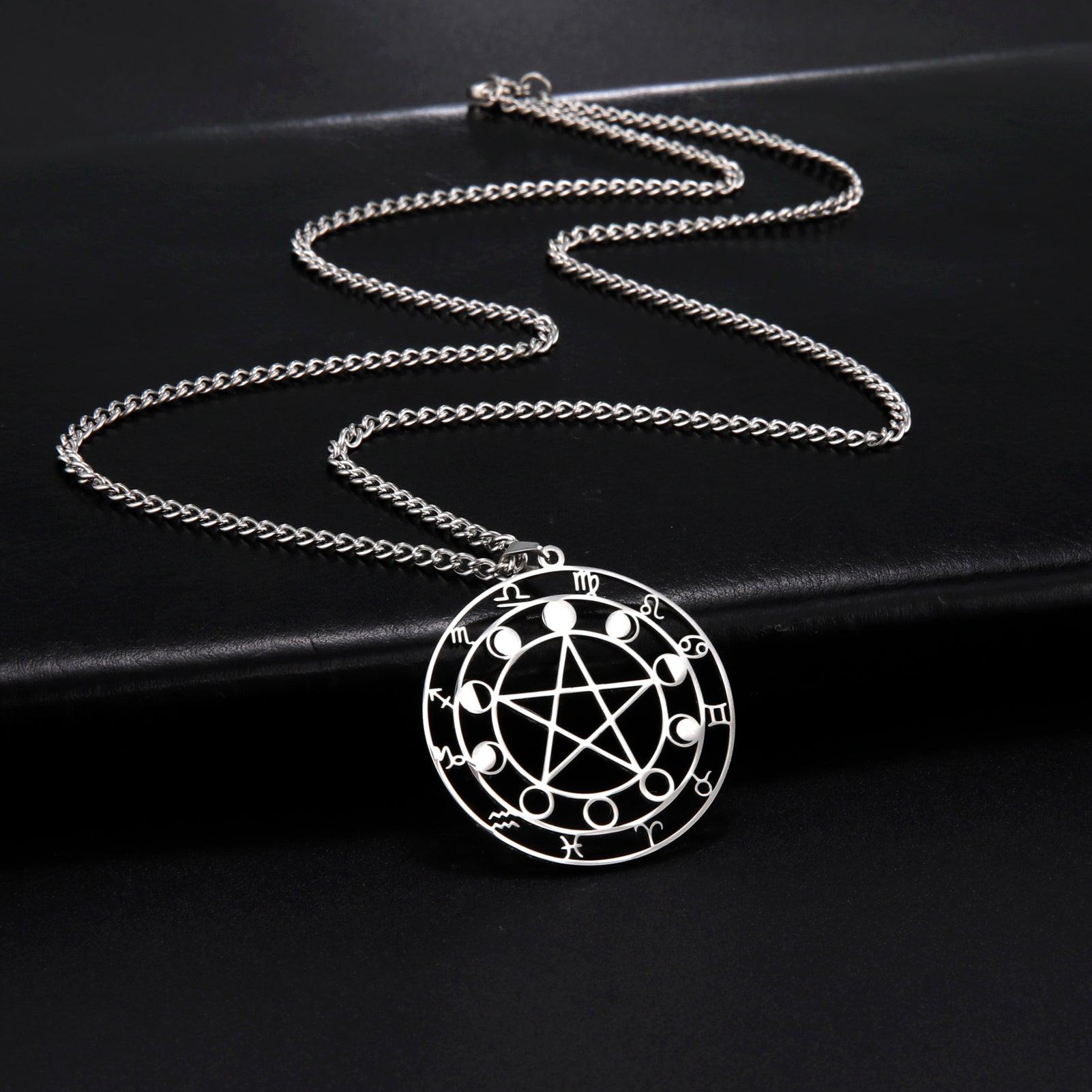 Constellations Zodiac Pentagram Necklace Witchcraft Necklace-MoonChildWorld