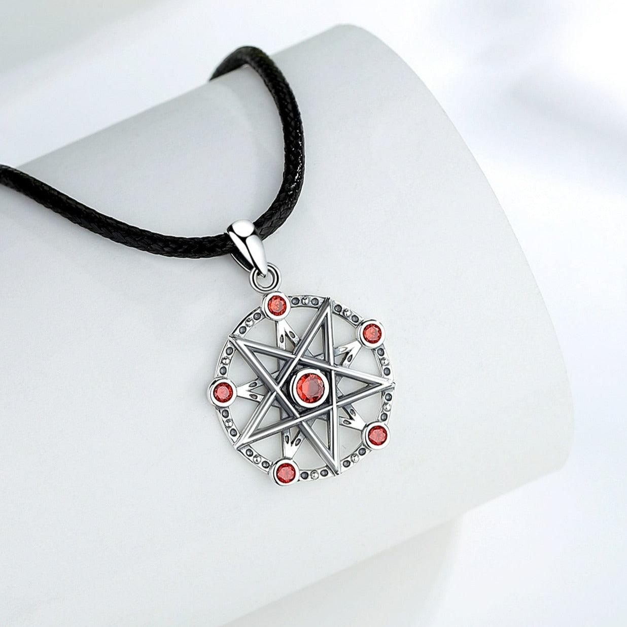 Sterling Silver Pentacle Necklace Wiccan Jewelry-MoonChildWorld