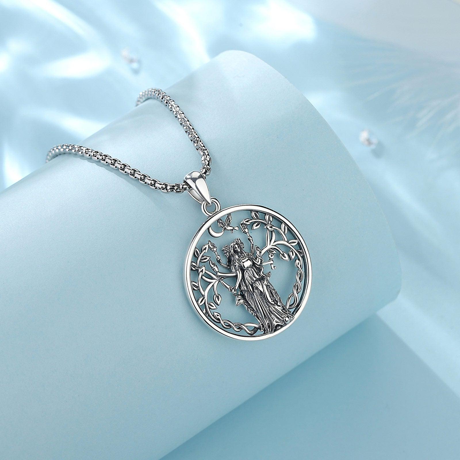 Triple Moon Goddess Necklace Wicca Hecate Necklace-MoonChildWorld