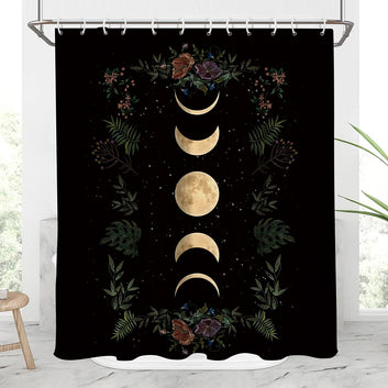Moon Phase Zodiac Constellation Shower Curtain Astrology Shower Curtain
