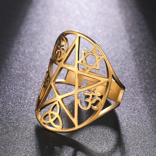 Pentacle Ring Wicca Pagan Ring-MoonChildWorld