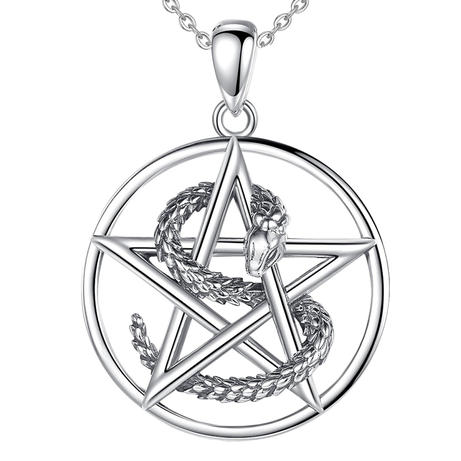 Sterling Silver Pentacle Necklace Wiccan Jewelry-MoonChildWorld