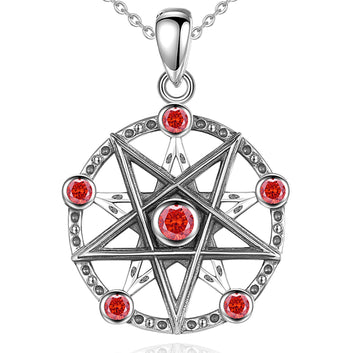 Sterling Silver Pentacle Necklace Wiccan Jewelry-MoonChildWorld