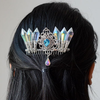 Wicca Crystal Moon Hairclip Pagan Moon Hair Accessories