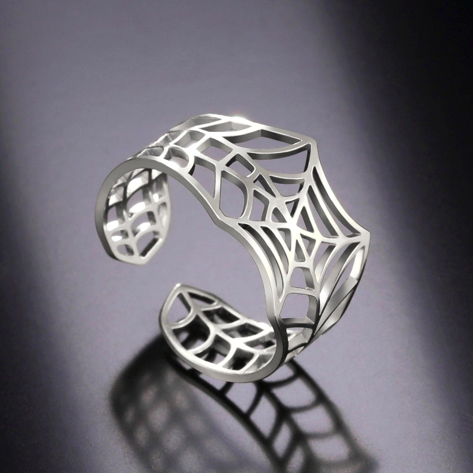 Spider Web Witch Ring Halloween Accessories-MoonChildWorld