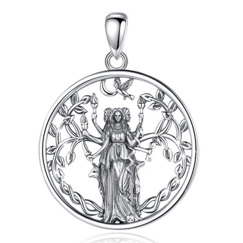 Triple Moon Goddess Necklace Wicca Hecate Necklace-MoonChildWorld