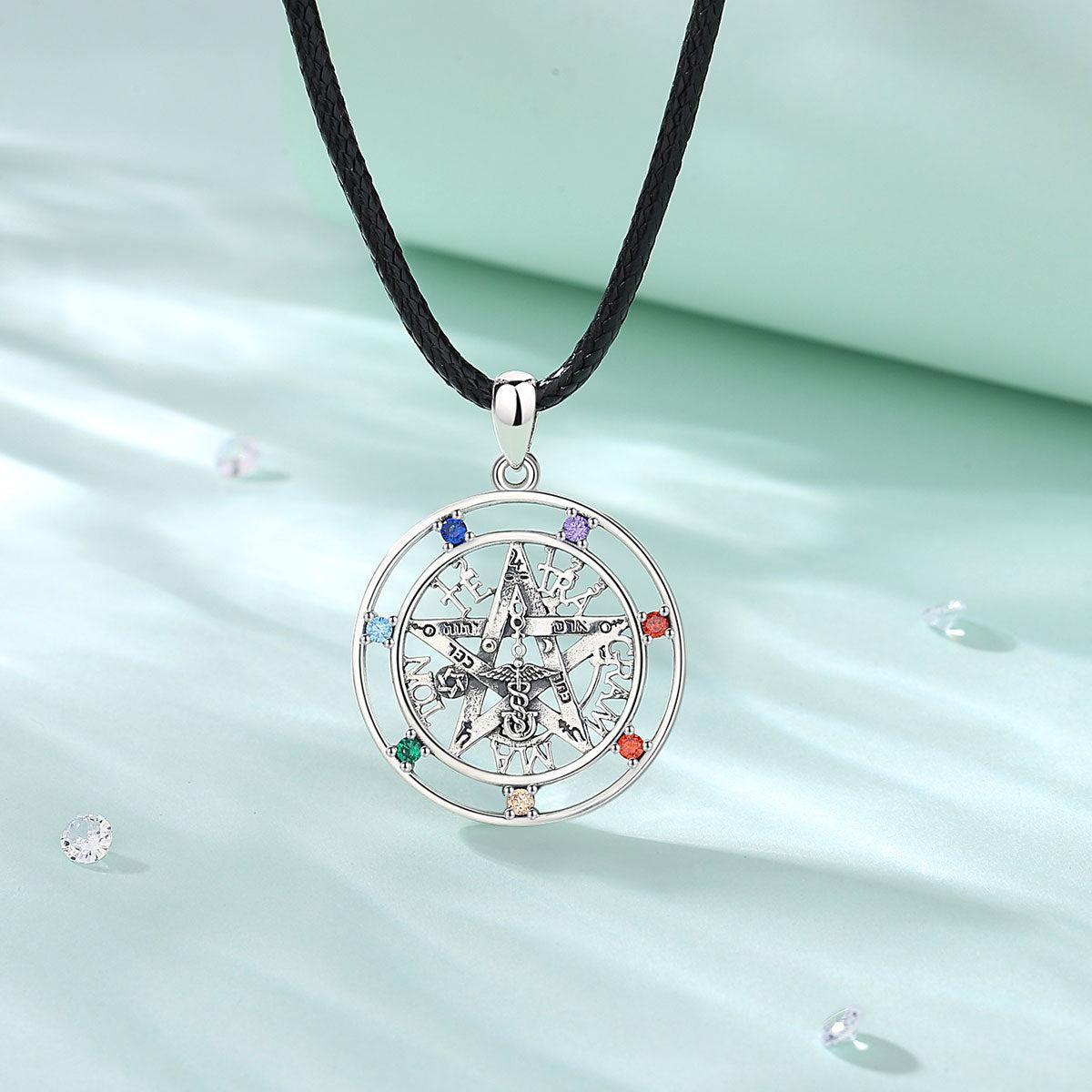 Sterling Silver Pentacle Necklace Wiccan Jewelry-MoonChildWorld