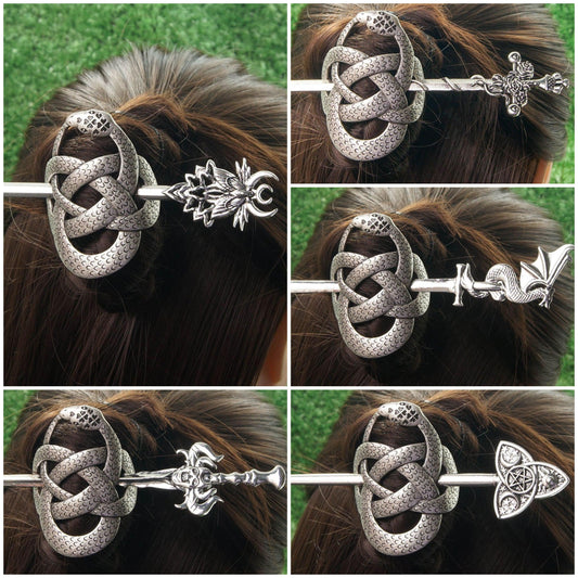Celtic knot snake hairpin Wicca Pagan Hair Accessories