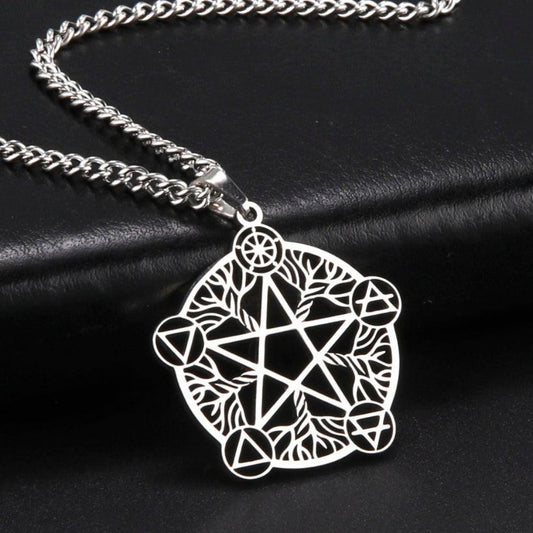 Wicca Pentacle Witch Necklace Amulet for Eternity and Infinity Pagan Necklace-MoonChildWorld