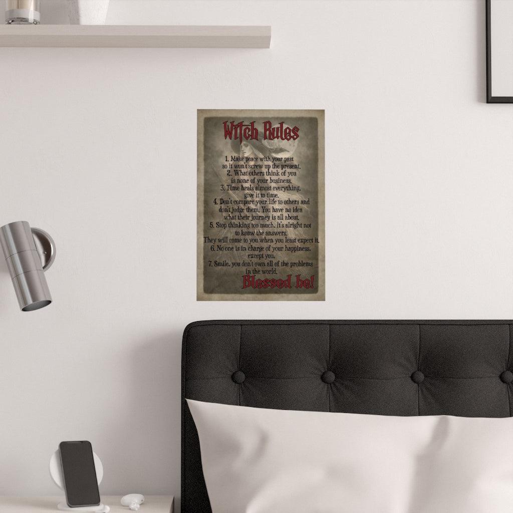 Witch Rules Poster Halloween Poster-MoonChildWorld