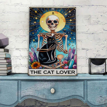 The cat lover crystal tarot Wood Print