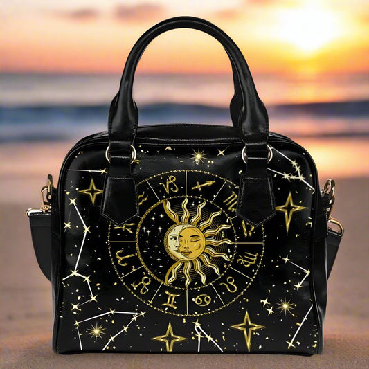 Celestial moon sun wicca Shoulder Handbag-MoonChildWorld