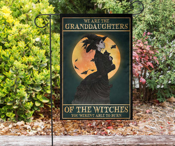 Witch granddaughter halloween flag