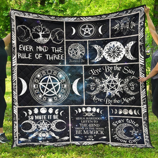Wicca Sun moon Quilt Gothic quilt