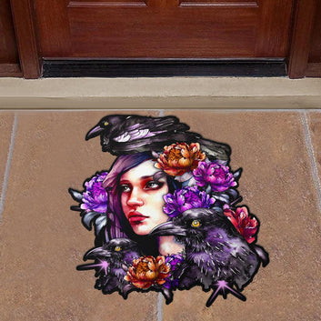 Raven Witch Door Mat Gothic Carpet