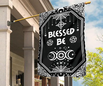 Blessed be cat wicca flag