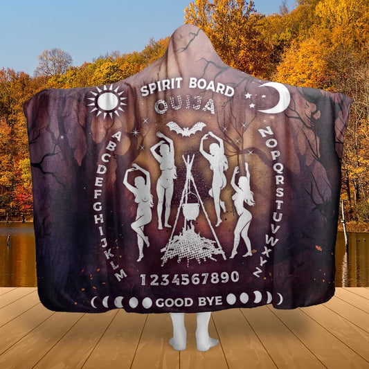 Witch Ouija board Hooded Blanket
