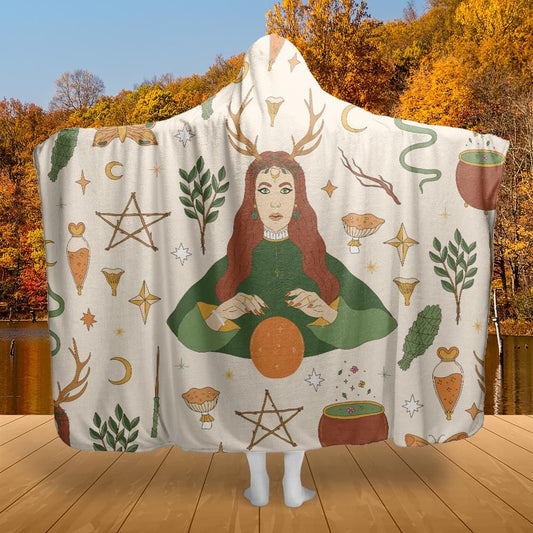 Wicca Pagan Hooded blanket