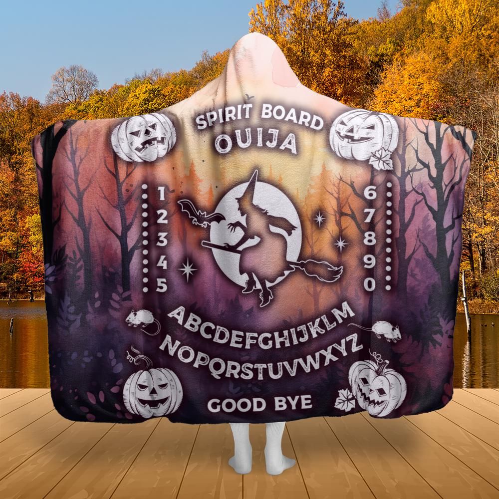 Witch Ouija board Hooded Blanket