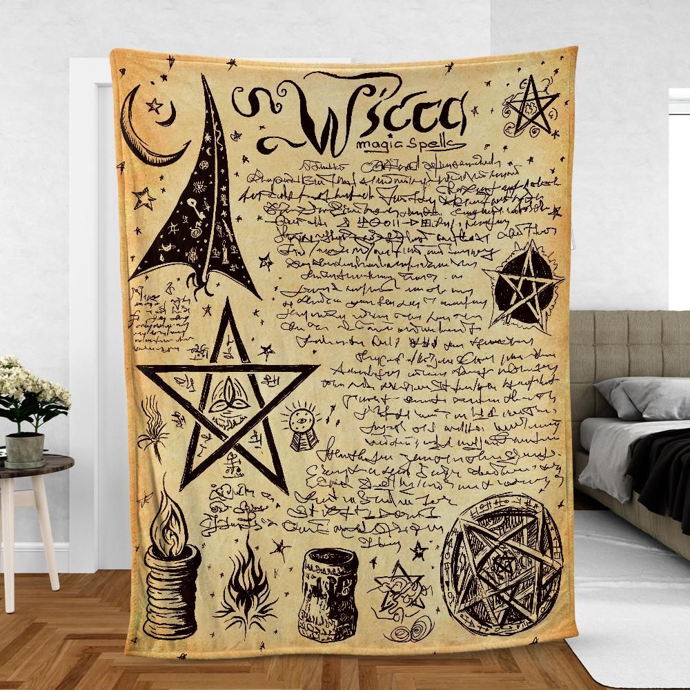 Wicca Witchcraft Fleece Blanket