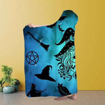 Witchy Women Witch Hooded Blanket Hooded Blanket-MoonChildWorld