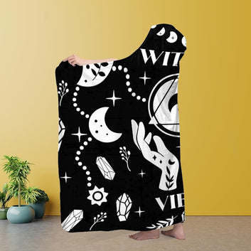 Witch Hooded blanket Witchy Vibes Hooded Blanket-MoonChildWorld