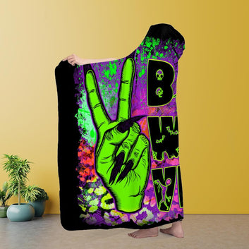 Bad witch vibes Hooded Blanket Halloween Witch Hooded Blanket-MoonChildWorld