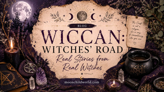 Wiccan: Witches' Road altar setup with crystals, candles, and sacred symbols for modern witchcraft inspiration