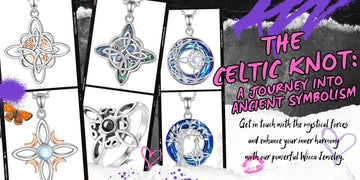 Celtic knot jewelry pendants and rings with mystical designs highlighting ancient symbolism and Wicca inspiration