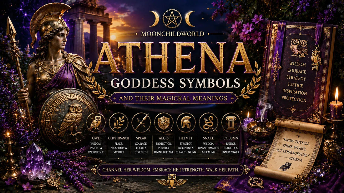 Athena goddess symbols and magickal meanings for wisdom, protection, and spiritual inspiration in modern witchcraft