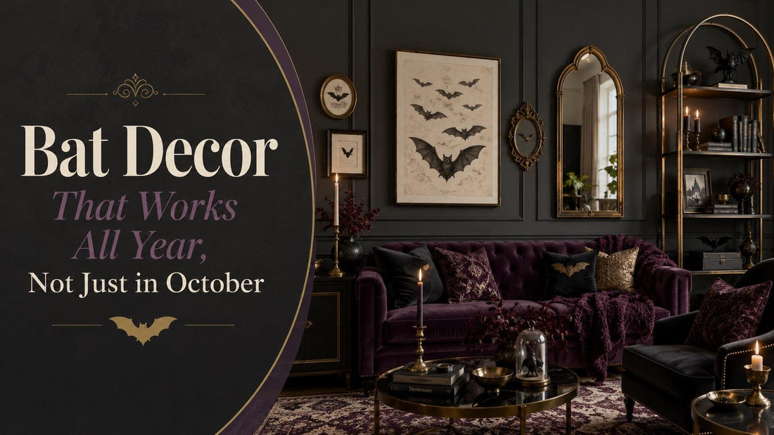 Elegant living room with bat decor accents for stylish year-round home inspiration