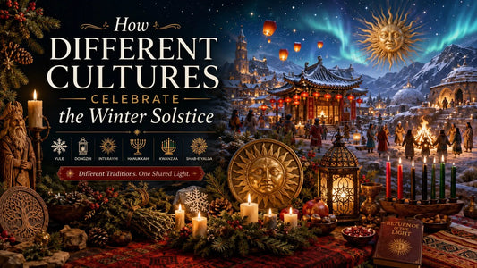 People from different cultures celebrate the winter solstice with traditional foods, candles, and festive gatherings