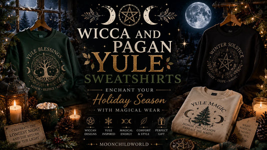 Cozy Wicca and Pagan Yule sweatshirt Witch Christmas sweater designs for magical holiday celebrations